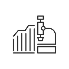 Microscope With Chart Icon