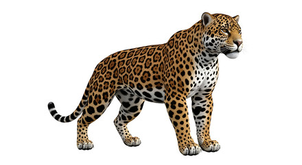 Jaguar standing on a white background