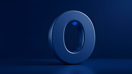 3d dark blue number 0 isolated