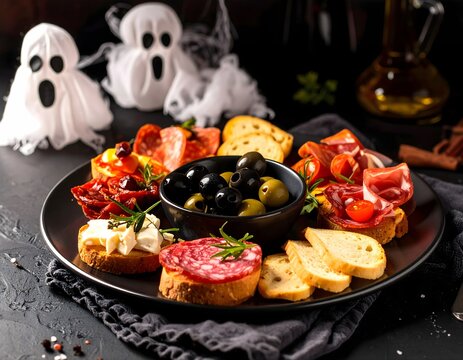 Halloween Tapas,mit Dekoration