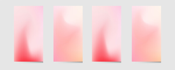 Fototapeta premium Set of vector gradient backgrounds with grainy texture. For covers, wallpapers, branding, business cards, social media and other projects.