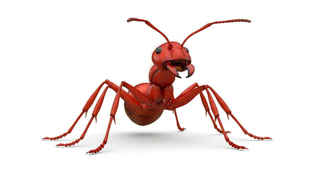 Red Ant on White Background