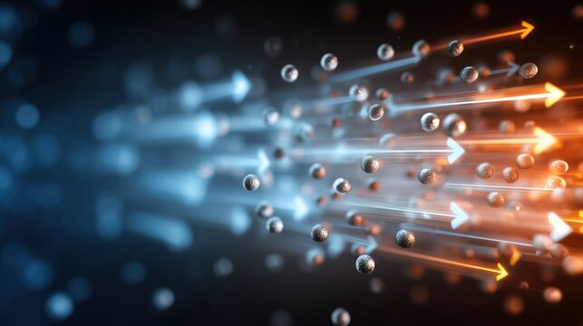 Sodium-Ion Batteries. infographic-style image showing sodium ions moving between anode and cathode, bright glowing arrows, metallic and blue tones, abstract tech background