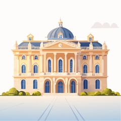 Fototapeta premium Palazzi storici eleganti in stile classico e rinascimentale – Illustrazioni artistiche