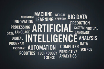 Artificial Intelligence Word Cloud With Technology Related Terms machine learning big data