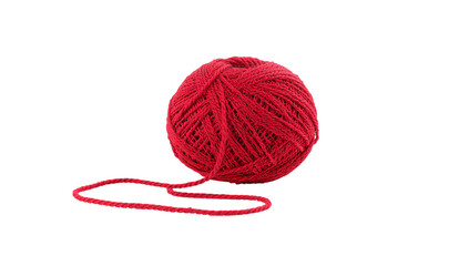Isolated Red Yarn Ball on Black Background: A Vibrant Crafting Essential, perfect for any sewing