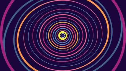 Naklejka premium time warp spiral with neon rings