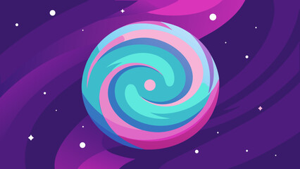 flat abstract galaxy swirl background in neon pastel