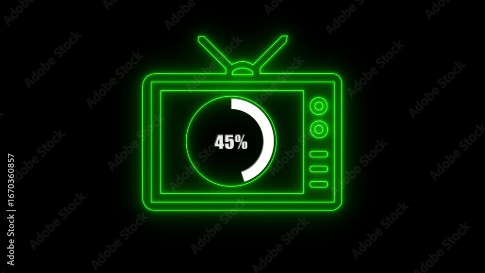 Poster numerical counting from 0 to 45. circular progress bar with bright neon light , countdown animation 