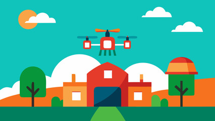 flat modern eco farm background