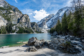 Lago di Braies ist ein Bergsee im Pragser Tal in der S?dtiroler Gemeinde Prags