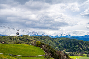 Another view of Seceda mountain cable car station view. Taken in Val Gardena, Dolomites, Italy