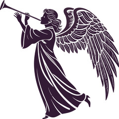 Naklejka premium Vector illustration of a cartoon angel woman in a dress