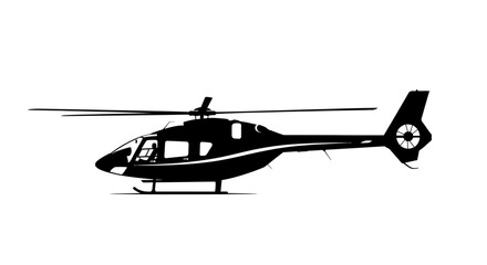 Black silhouette icon of a luxury helicopter in side view.