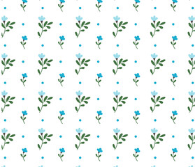 Seamless floral pattern. Blue flowers. Flowers and leaves.
