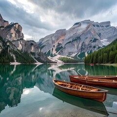 Obraz premium boat on lake image