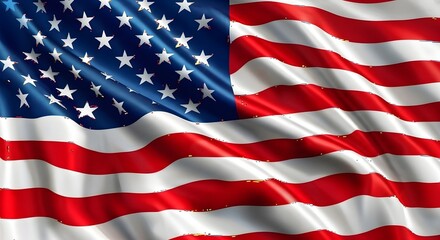 The american flag waves majestically, showcasing its iconic stars and stripes in a vibrant display of national pride and patriotism