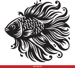 Obraz premium Stylized Betta Fish Vector Illustration