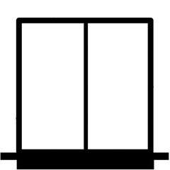 Window icon, vector symbol in outline flat style isolated on white background