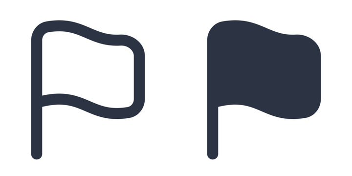 Bookmark, Flag or Report simple icons set designed in filled, outline, line and stroke style