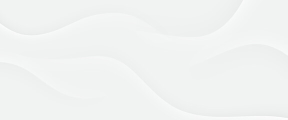 Abstract white wave background with smooth curves.