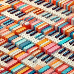 Obraz premium Piano keys a harmonious pattern