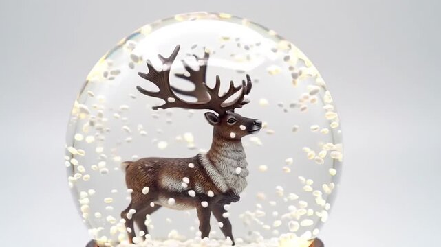 christmas deer with red ribbon