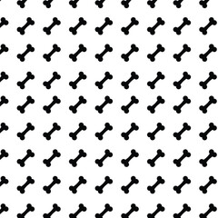 Seamless pattern of black bone icons arranged diagonally on a white background