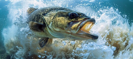 Dynamic fishing scene highlighting stunning fish species within their underwater habitat