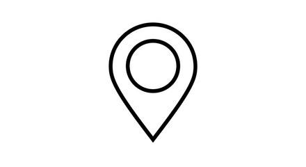 Location Pin Icon Black and White Minimalist Style