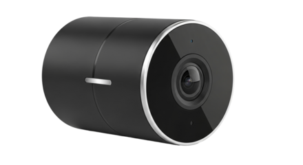 Black cylindrical security camera