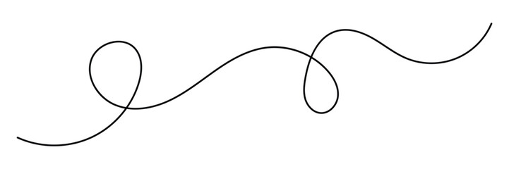 Curved single line. Minimalist squiggle line. Thin line wavy abstract background. Seamless pattern decorative curve line. 