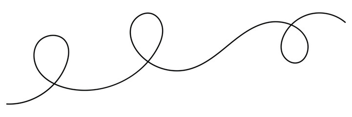 Curved single line. Minimalist squiggle line. Thin line wavy abstract background. Seamless pattern decorative curve line. 