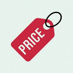 Red Price Tag with Black Loop