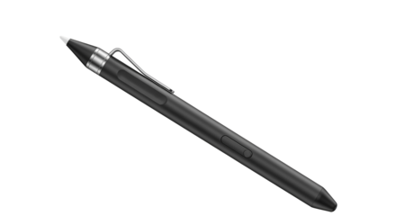 Black stylus against transparent background
