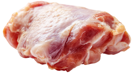 Close-up view of a fresh raw meat piece. for culinary presentations or food preparation themes. Perfect for showcasing fresh ingredients in recipes or menus. isolated on transparent background. PNG