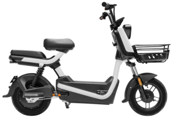 Side view white electric bicycle