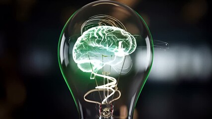 Artificial intelligence and creative innovation concept with light bulb and brain - Powered by Adobe