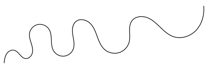 Curve wave seamless pattern. Squiggle, loopy thread, line vector. Wavy, waving, line. Undulating abstract background. Vector illustration.