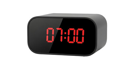 Digital alarm clock modern design red numbers time display