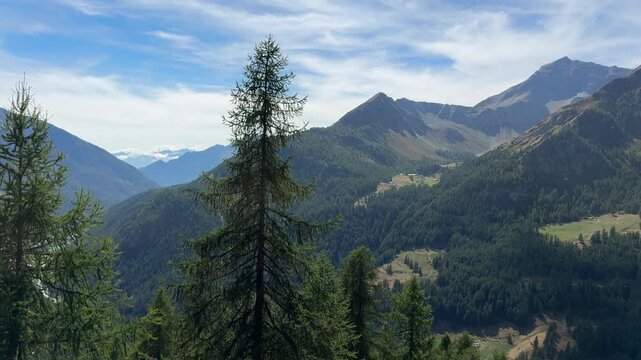mountain landscape in the alps in ayas valley in itay