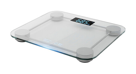 Digital glass top scale with transparent background