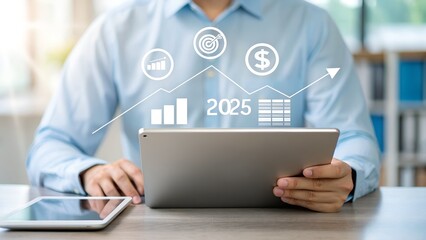 Business growth and financial success with digital technology