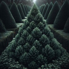 Narrow pyramidal popular for hedges