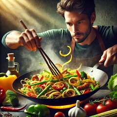 Stir Frying over high heat