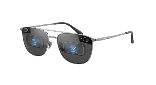 Futuristic glasses with digital display