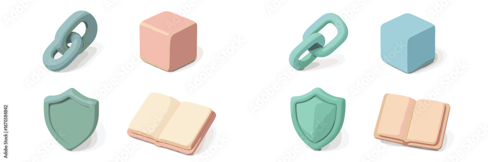 Poster colorful vector illustration of various playful shapes and objects