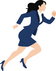 走るビジネスウーマンのイラスト