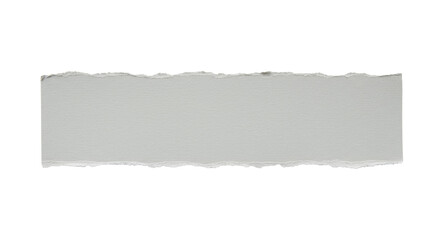 A single transparent textured paper strip with organically torn edges, flat lay on a pristine transparent background with copy space, soft shadows beneath edges, concept of new beginnings