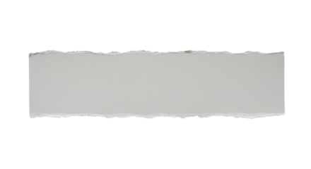 A single transparent textured paper strip with organically torn edges, flat lay on a pristine transparent background with copy space, soft shadows beneath edges, concept of new beginnings